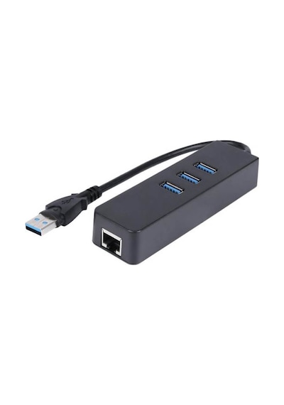 Wozlo RJ45 3 Port USB 3.0 Hub Çoklayıcı Gigabit Ethernet Lan Ağ Adaptörü