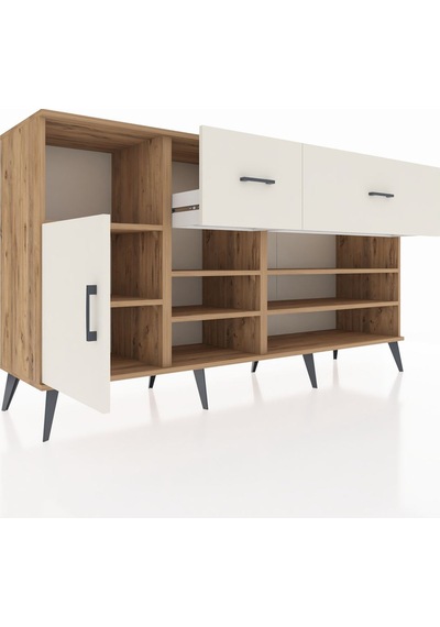 Hyperion Konsol 6 Raflı 2 Çekmeceli Tek Kapaklı 176x44x99 Çam-ay Çam-aytaşı Hyperion Konsol 6 Raflı 2 Çekmeceli Tek Kapaklı 176x44x99 Çam-ay Çam-aytaşı