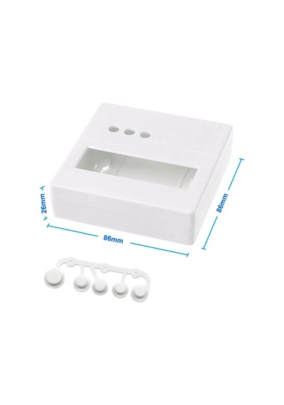Plastik Proje Kutusu 86x86mm Beyaz Duvara Yüzeye Montaj Tip 1602 Lcd 3 Buton Elektronik
