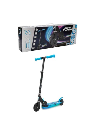 Evo Katlanabilir Işıklı Taban 2 Tekerlekli Mavi Çocuk Scooter - 50 Kg Taşımalı Flash Işıklı
