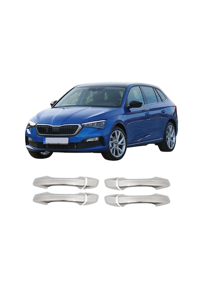 Skoda Scala Uyumlu 2020 Ve Üzeri Krom Kapı Kolu 4 Kapı Deliksiz Paslanmaz Çelik