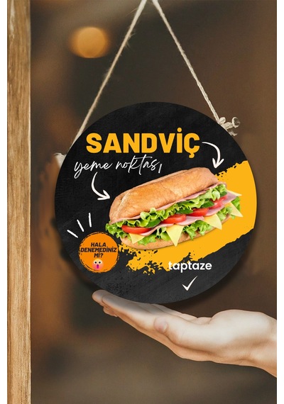 Sandviç Salonu Için Duvar, Kapı, Tek Taraflı Askılı Pano Karşılama Tabelası, Cafe Büfe Süs Dekor