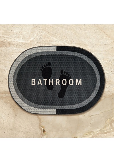 Soft Bathroom Oval Sihirli Banyo Paspası - Antrasit - 50x70 Cm Çok Renkli