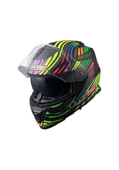Ls2 Storm 2 Power Kask Mat Siyah - Gökkuşağı