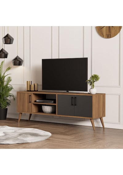 Mezza 1580 Exxen 150 Cm (Ahşap Ayaklı) Tv Ünitesi Ürgüp-Antrasit Mezza 1580 Exxen 150 Cm (Ahşap Ayaklı) Tv Ünitesi Ürgüp-Antrasit
