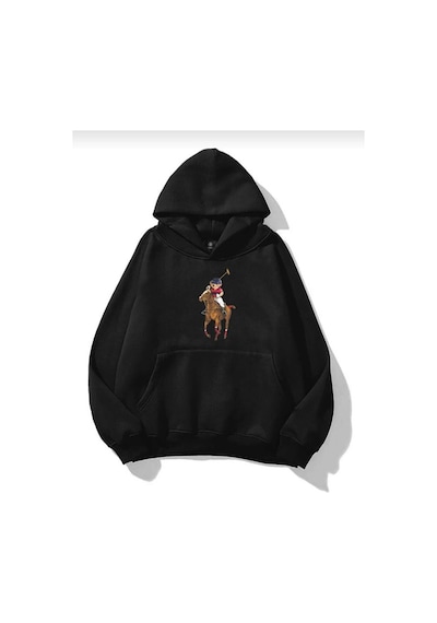 Hunors Sportswear & Company Horse And Bear Baskılı Unisex Model Pamuklu Kapüşonlu Sweatshirt SIYAH Hunors Sportswear & Company Horse And Bear Baskılı Unisex Model Pamuklu Kapüşonlu Sweatshirt SIYAH