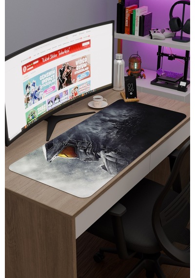 Halo Kaymaz Dikişli Kauçuk Oyuncu Mousepad V4 - 90x40 Xxl Gaming Mouse Pad Fare Altlığı