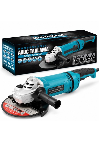 Assur Asr375 2200w 230 Mm Profesyonel Elektrikli Avuç Taşlama Spiral Makinesi