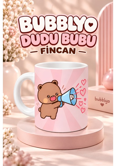 Dudu Bubu Fincan + Magnet + Bardak Altlığı Mavi Mavi