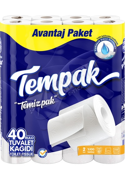 3 Adet Tempak Çift Kat Tuvalet Kağıdı 40'lı