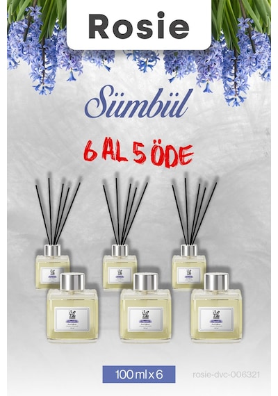 Sümbül 6 Al 5 Öde, Rosie Çubuklu Oda Kokusu 100 Ml Fresh