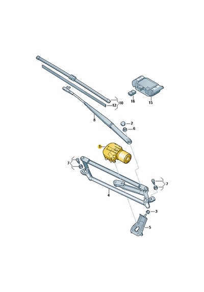 Vw Volkswagen Golf 5 2004-2008 Ön Cam Silecek Motoru 1q1955119c