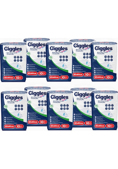Giggles Bebek Bakım Örtüsü 60x60 Alt Açma Bezi 10 Paket 100 Adet