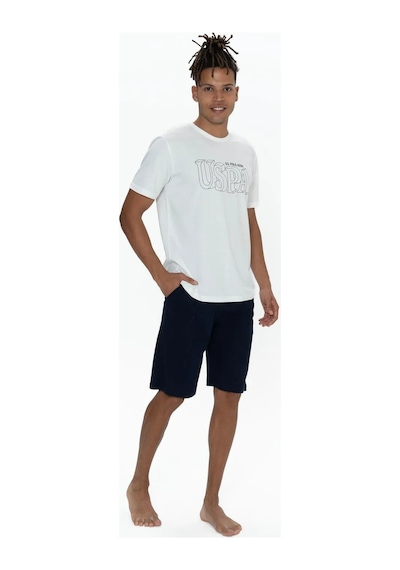 U.s. Polo Assn. Erkek 3'lü %100 Pamuk Pijama Takımı Ekru