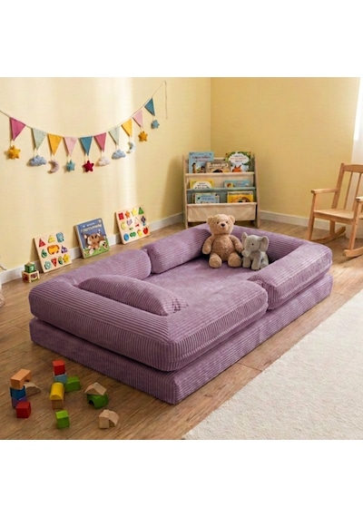 Miniwood Montessori Yatak Oyun Alanlı Bebek Yer Yatağı Sünger Çocuk Karyola 96 x 150 CM
