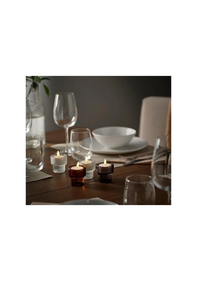 Skatgas 4 Adet Led'li Tealight Mum + Şarj Tepsili Dekoratif Şarj Edilebilir Led Işık Mum I.k:e.a Beyaz Beyaz