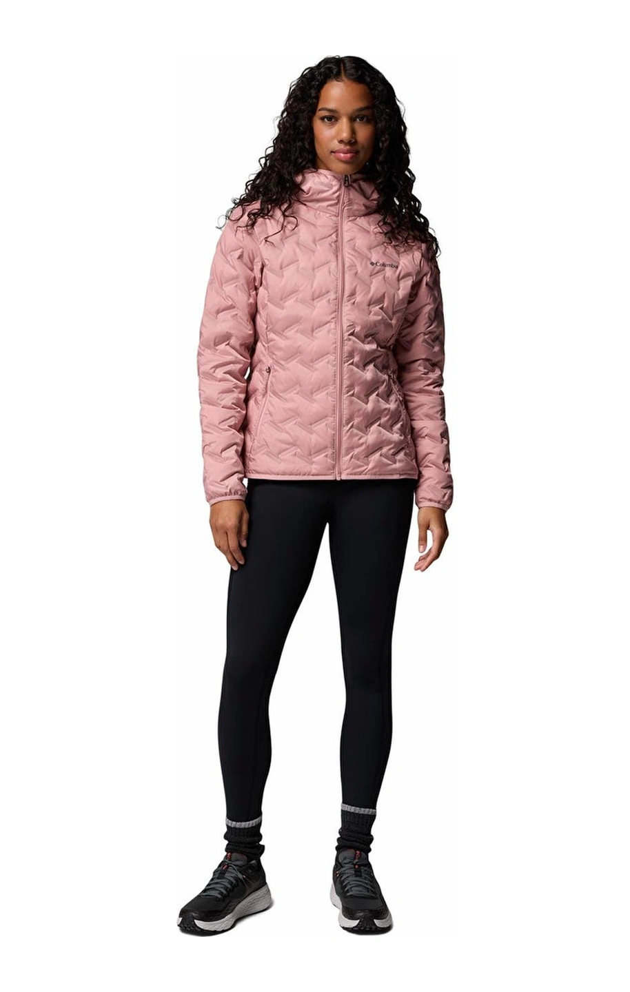 Columbia Wk2769 Delta Ridge Iı Down Hooded Jacket Kadın Mont-30844 Pembe