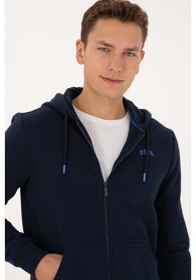 U.S. Polo Assn. Erkek Regular Fit Lacivert Şardonlu Örme Hırka 50313755-VR033