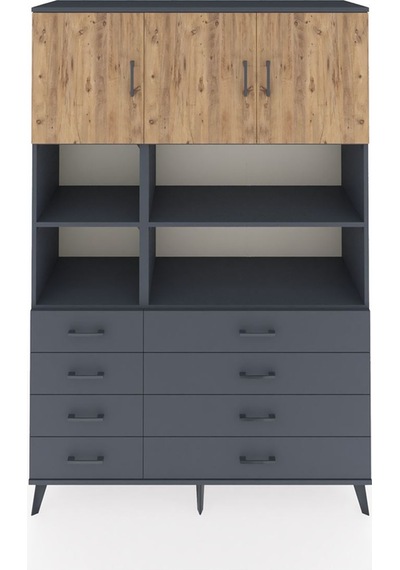 Hyperion Dolap 8 Raflı 8 Çekmeceli 3 Kapaklı 132x44x195 Antrasit-çam/antrasit Atlas Çam/antrasıt - Antrasıt Hyperion Dolap 8 Raflı 8 Çekmeceli 3 Kapaklı 132x44x195 Antrasit-çam/antrasit Atlas Çam/antrasıt - Antrasıt
