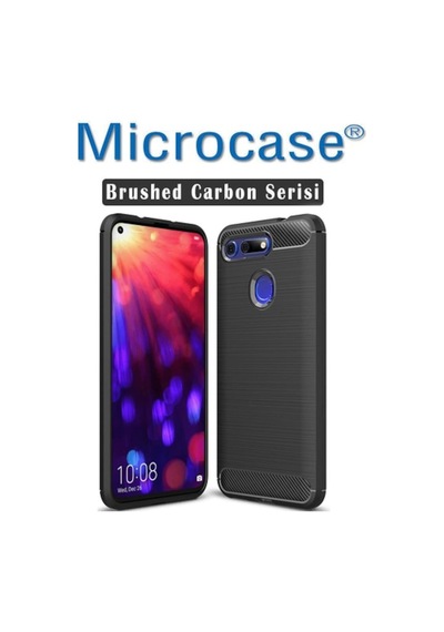 Huawei Honor View 20 Brushed Silikon Kilif + Cam (Seçiniz) 318242024 - Seçenek / Cam Koruma-Tempered Glass Istemiyorum