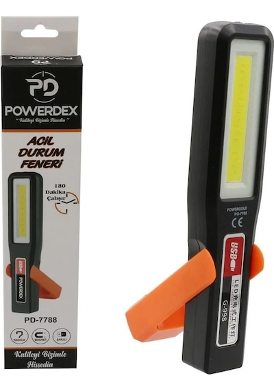 Powerdex Pd-7788 Şarjlı Mıknatıslı Acil Durum Feneri Siyah