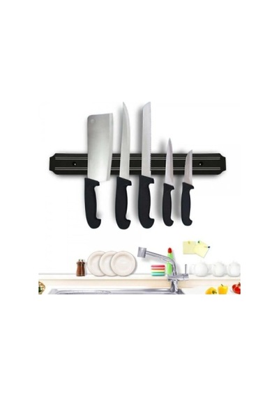 Mıknatıslı Bıçak Askısı Kepçe Tutucu Bıçak Tutucu Mıknatıs Askılığı 33 Cm Metal Siyah Tr Diğer