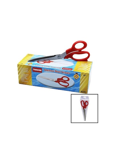 Taksun Gl-130 Terzi Makası Renkli Saplı 10" - 12'li Paket