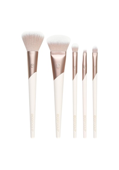 Luxe Natural Elegance Profesyonel Yüz Makyajı Ve Fondöten Fırça Seti, Yüz, Yanak Ve Göz Makyajı İçin Premium Fırça Seti, Sentetik Makyaj Fırçaları, Vegan Ve Zulüm İçermez, 5 Parça Set 30189452