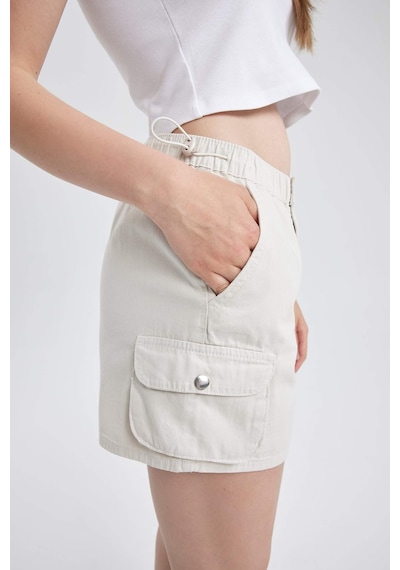 Defacto Coool Regular Fit Normal Bel Gabardin %100 Pamuk Şort A3688AX23SMGR492 Gri