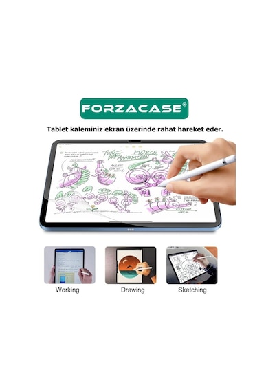Forzacase Samsung Galaxy Tab S10 Fe 10.9 İle Uyumlu Paper Like Kağıt Hissi Mat Ekran Koruyucu Fc295