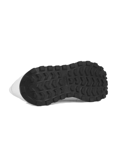 Kadın Beyaz Bağcıklı Fermuarlı Deri Sneaker