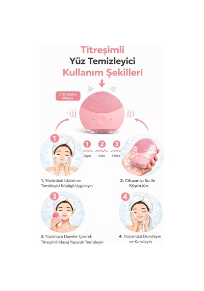 Şarjlı Silikon Yüz Temizleme Cihazı,sonic Titreşimli Yüz Fırçası, Usb Şarjlı Derin Gözenek Temizleyici, Su G