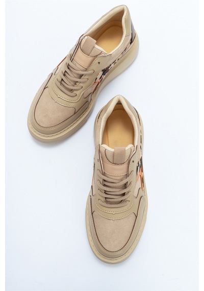 Luvishoes Aere Bej Desenli Kadın Spor Ayakkabı Bej