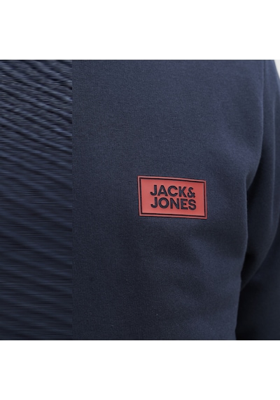 Jack & Jones Erkek Gögüs Baskili Regular Fit Bisiklet Yaka Sweatshirt - Rush - 12298426 Lacivert