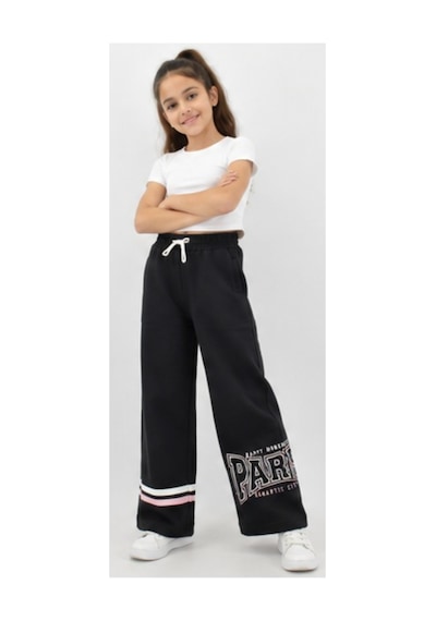 İrem Çocuk Giyim Kız Çocuk Paçası Paris Yazılı Çift Çizgi Desenli Bol Paça Model Siyah Renk Eşofman Altı Siyah İrem Çocuk Giyim Kız Çocuk Paçası Paris Yazılı Çift Çizgi Desenli Bol Paça Model Siyah Renk Eşofman Altı Siyah
