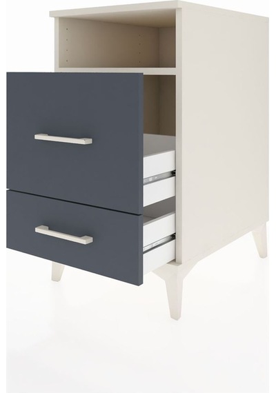 Kronos Komodin Tek Raflı 2 Çekmeceli 44x59x80 Aytaşı-antrasit Aytası