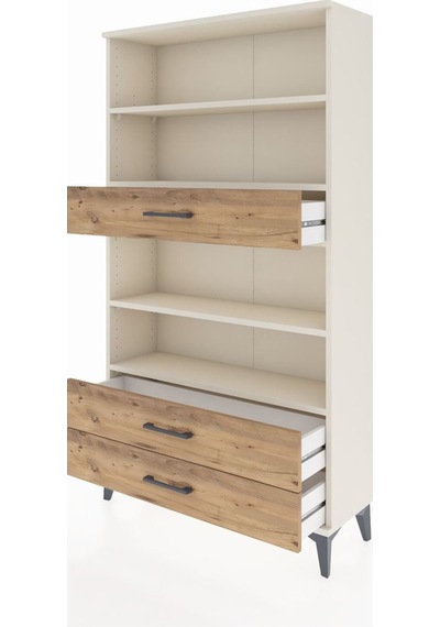 Arges Dolap 4 Raflı 3 Çekmeceli 88x30x163 Aytaşı-çam Aytaşı