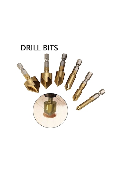 6 Adet Pah Havşa Pah Matkap Ucu 1/4 "hex Shank 90 Derece Ahşap Pa