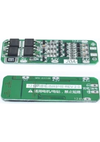 Rfkumanda 3S 20A Bms 12.6V 3 Pil 18650 Lityum Pil Şarj Koruma Modülü