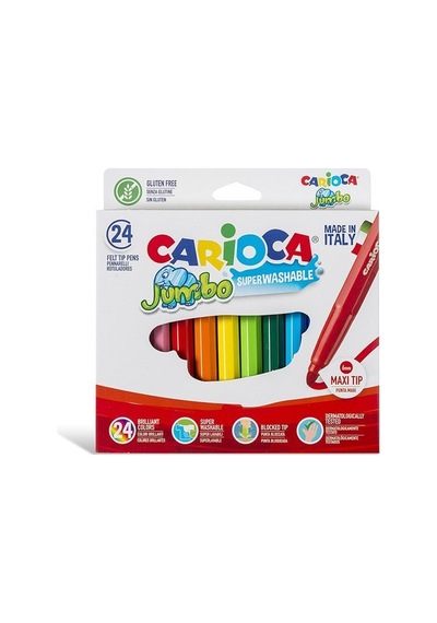 Carioca Jumbo Yıkanabilir Keçeli Boya Kalemi  24'Lü