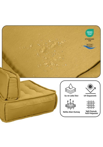 Xpermate Duoflex Sırtlı Minder İskandinav 80x80x30 Hardal
