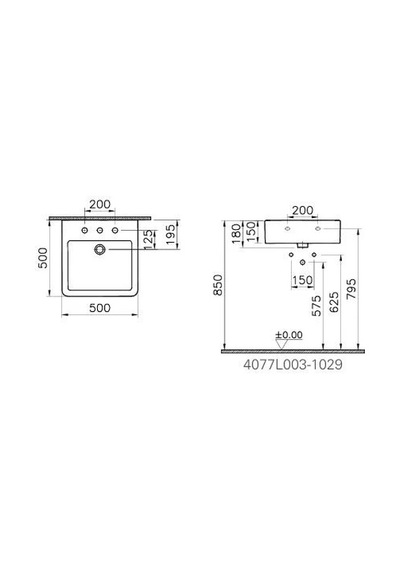 Norm Tezgah Üstü Lavabo, 50 Cm 4077n003-1545 Beyaz