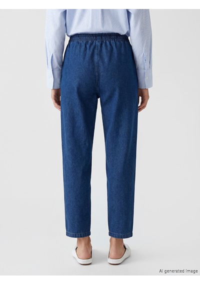 Lcwaıkıkı Classic Mavi Beli Lastikli Mom Fit Kadın Jean Pantolon