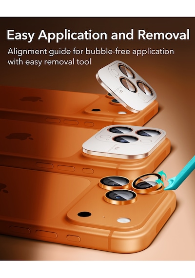 Armorite Kamera Lens Koruyucu Apple Uyumlu iPhone  14-15-16 17 Pro/pro Max Turuncu Turuncu