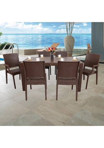 Depootoptan Mandella Elit 90 x 150 CM Rattan 2 Elit Koltuk 4 Elit Sandalye Masa Ta (397461619) Kahverengi Depootoptan Mandella Elit 90 x 150 CM Rattan 2 Elit Koltuk 4 Elit Sandalye Masa Ta (397461619) Kahverengi