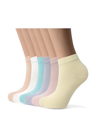 Dikişsiz Bambu Kadın Çorap Karma Pastel Renk Çorap Kutulu 6 Çift Premium Mix Düz Pastel Çorap Karışık Renk