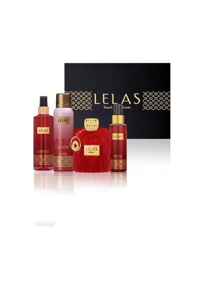 Lelas 1578 Bayrak Siyah Kutulu Hediyelik Set Parfüm + Deodorant + Vücut Spreyi + Saç Spreyi