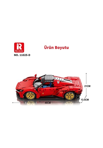 Reobrix Technic 11025-d Ferrari Daytona Sp3 Araba Kumanda&motorlu Yapı Blok Seti Building Blocks-1958parça