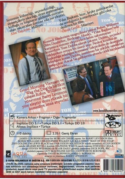 Yılın Başkanı Man Of The Year Robin Williams Dvd