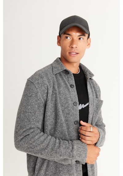 AC&Co / Altınyıldız Classics Erkek Gri Oversize Geniş Kesim Klasik Yaka Yünlü Kırçıl Desenli Flanel Kışlık Gömlek Ceket Gri AC&Co / Altınyıldız Classics Erkek Gri Oversize Geniş Kesim Klasik Yaka Yünlü Kırçıl Desenli Flanel Kışlık Gömlek Ceket Gri